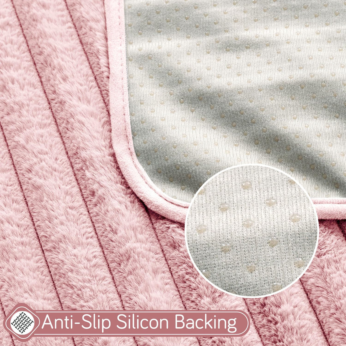 Faux Rabbit Fur Sofa Cover Combination Set, 'Snuggle Fur Series' Soft Pink