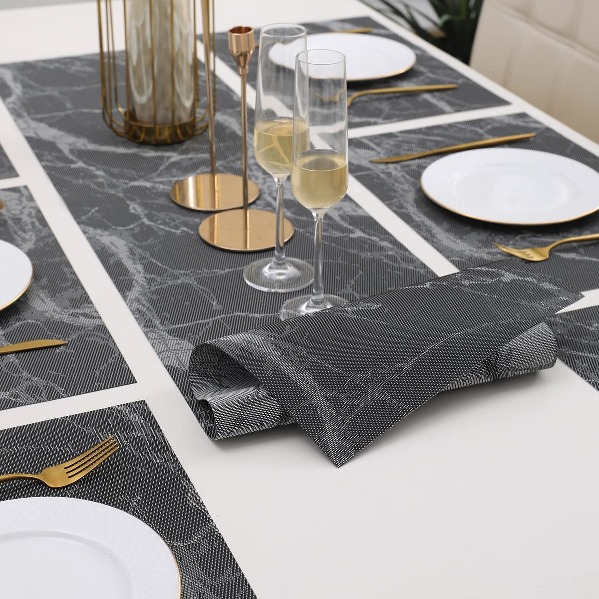 PVC Dining Table Mats, Black