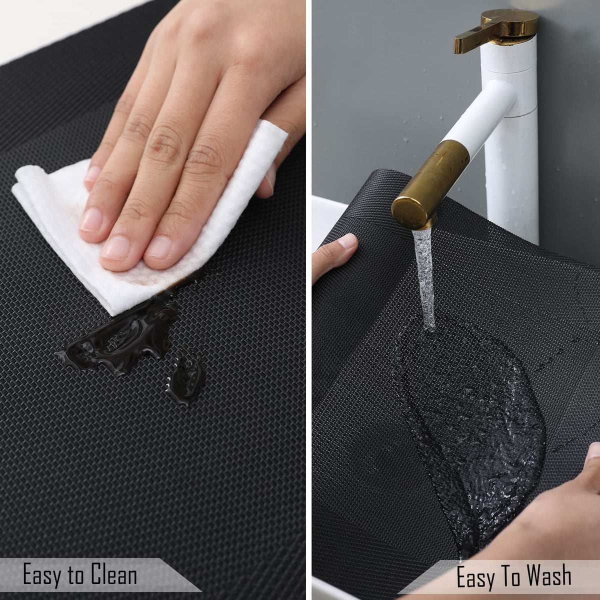 PVC Dining Table Mats, Black