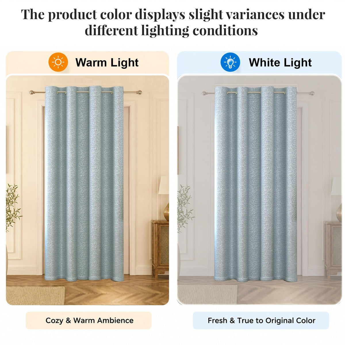HOKIPO Eden Eyelet Curtains, 7 Feet Long - Steel Blue - image 6