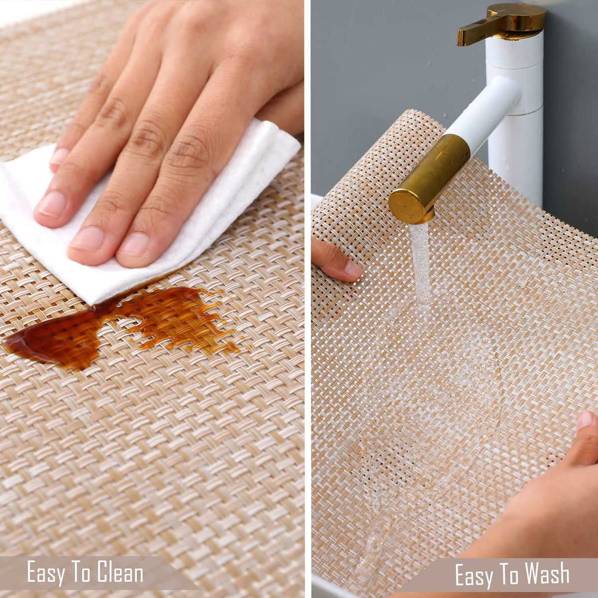 PVC Dining Table Mats, Beige