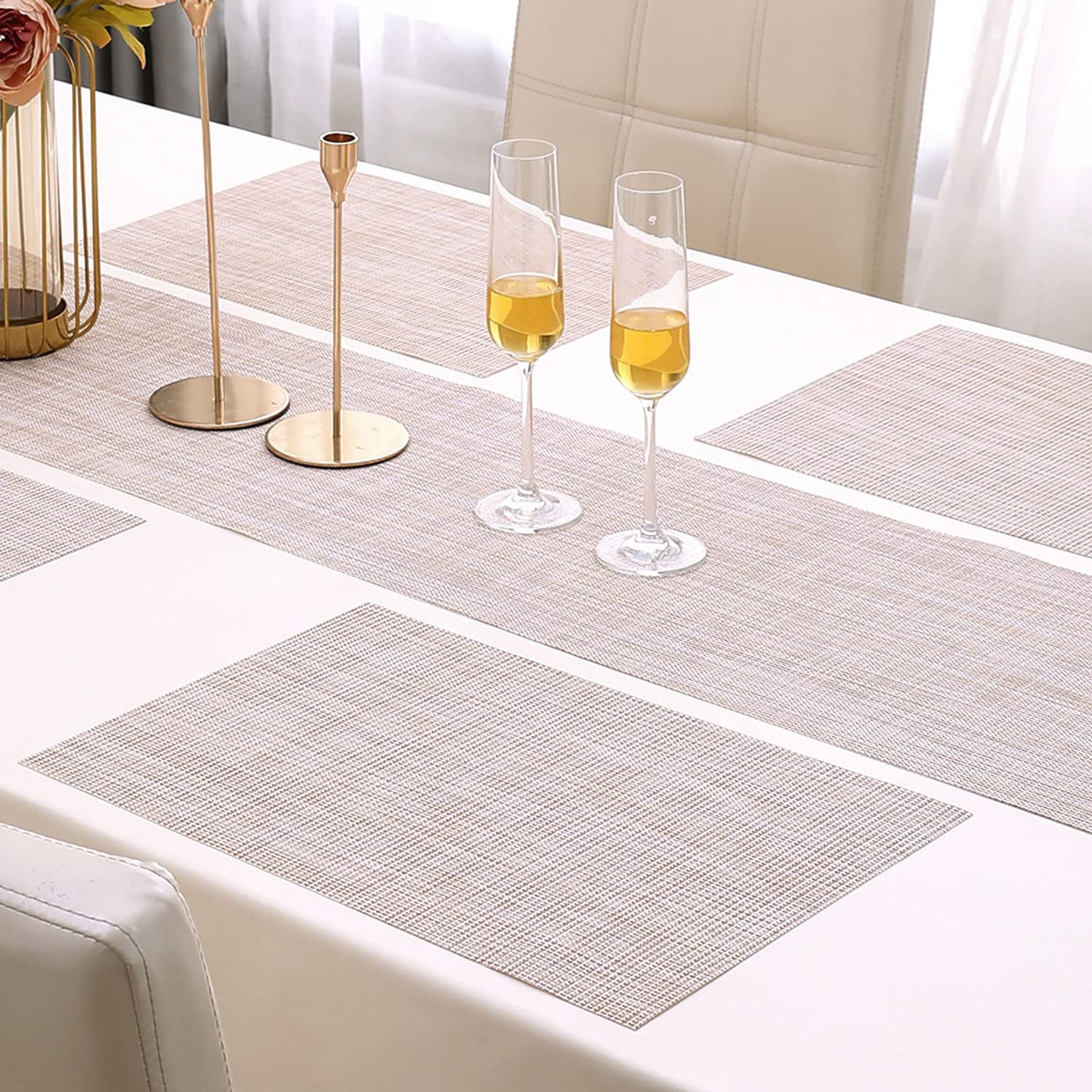 PVC Dining Table Mats, Beige
