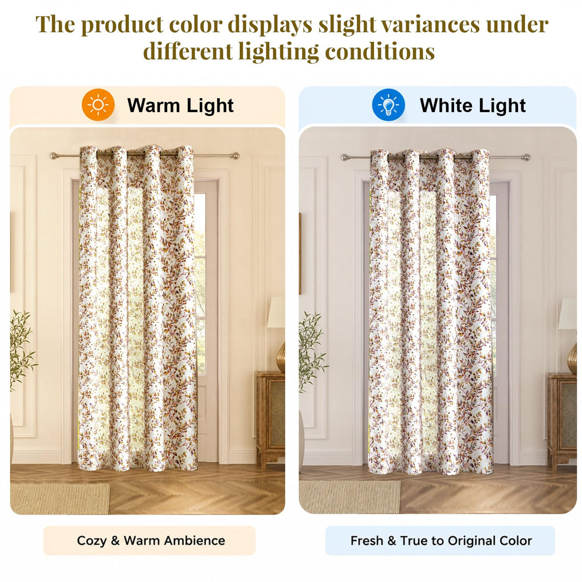 HOKIPO Petal Mist Sheer Eyelet Curtains, 7 Feet Long - Rosy Trails - image 6