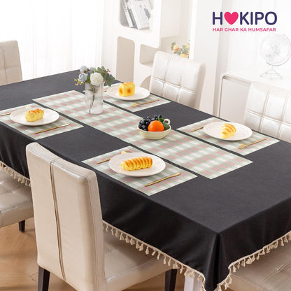 Classic Checks PVC Washable Mats for Dining Table - Mint Green