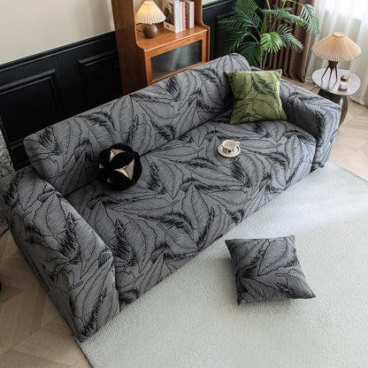Buy shadow grey colour dual tone series knitting jacquard four seater sofa cover