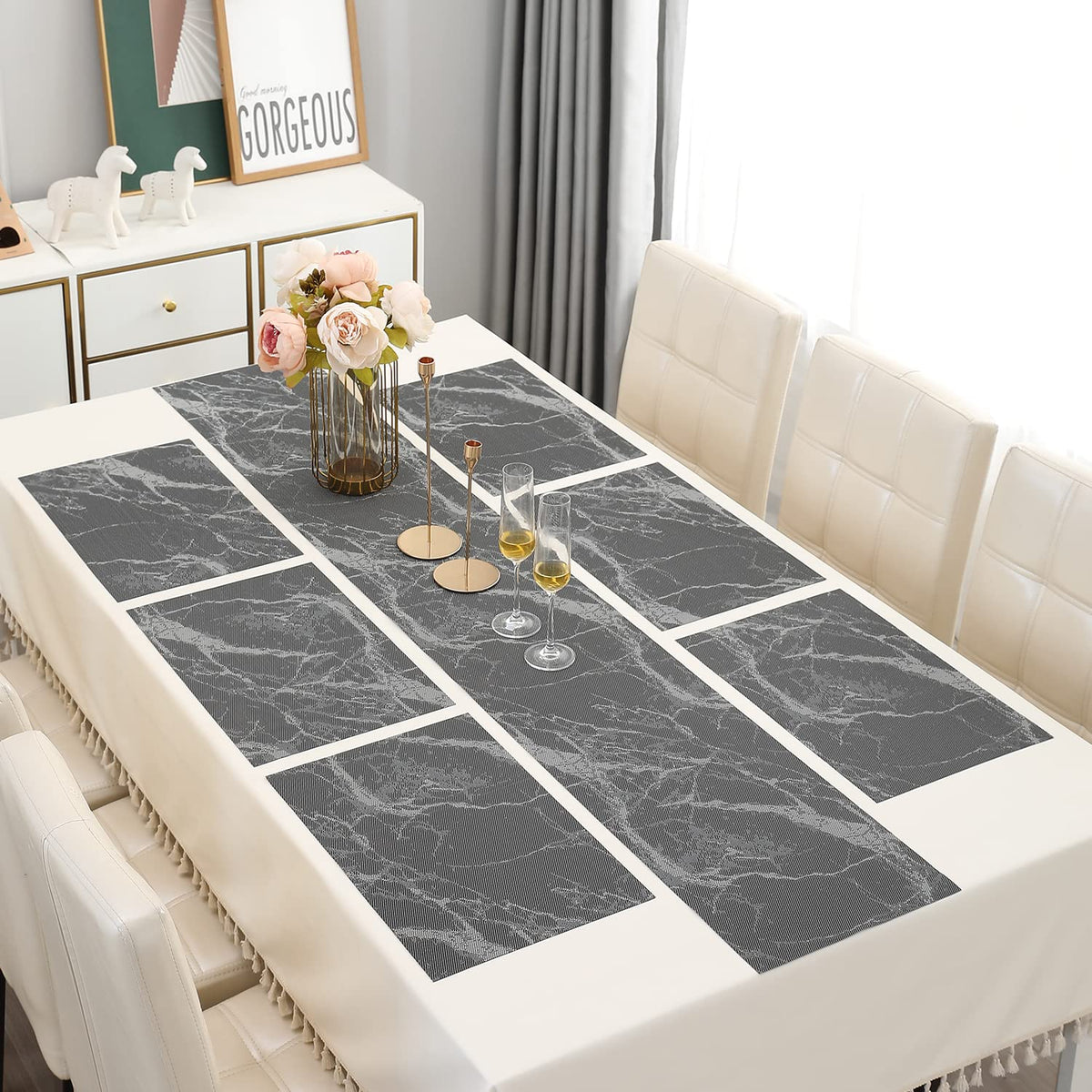 PVC Dining Table Mats, Black