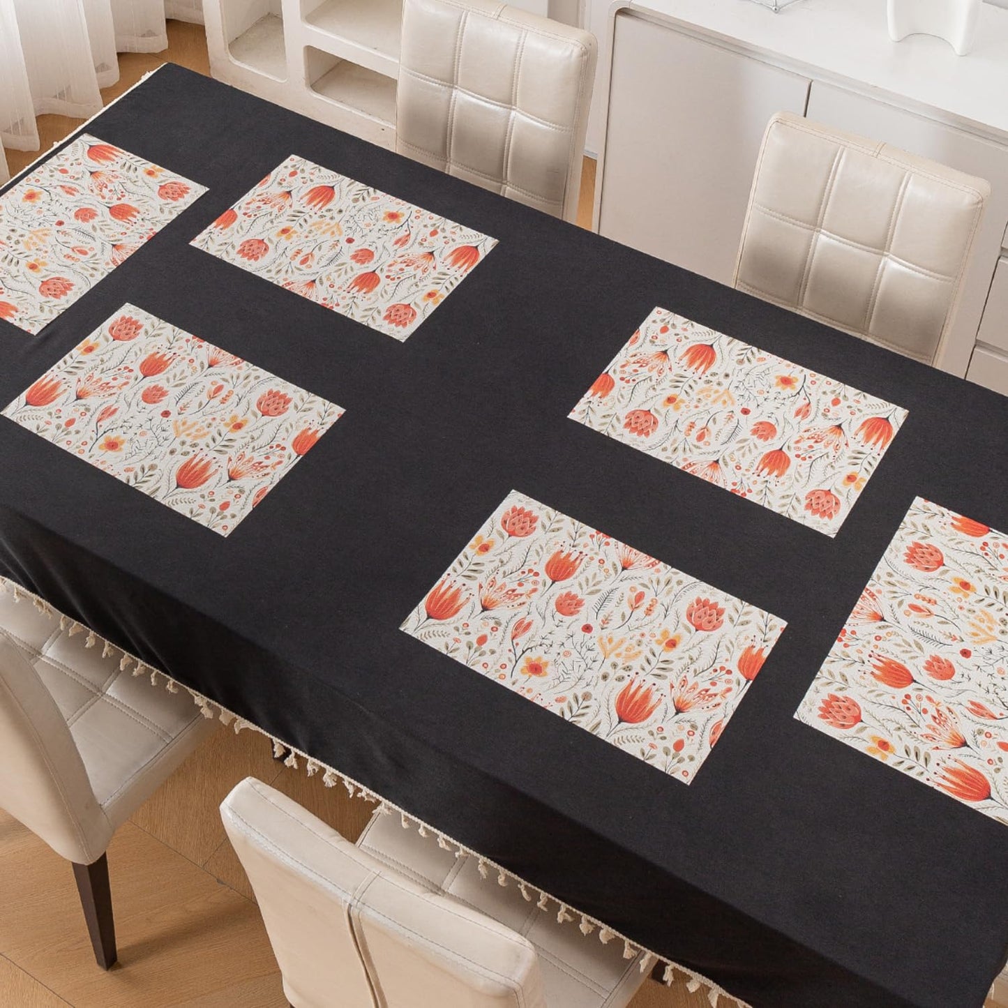 Artistic Flora PVC Washable Mats for Dining Table - Tulip Flora
