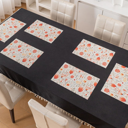 Artistic Flora PVC Washable Mats for Dining Table - Tulip Flora