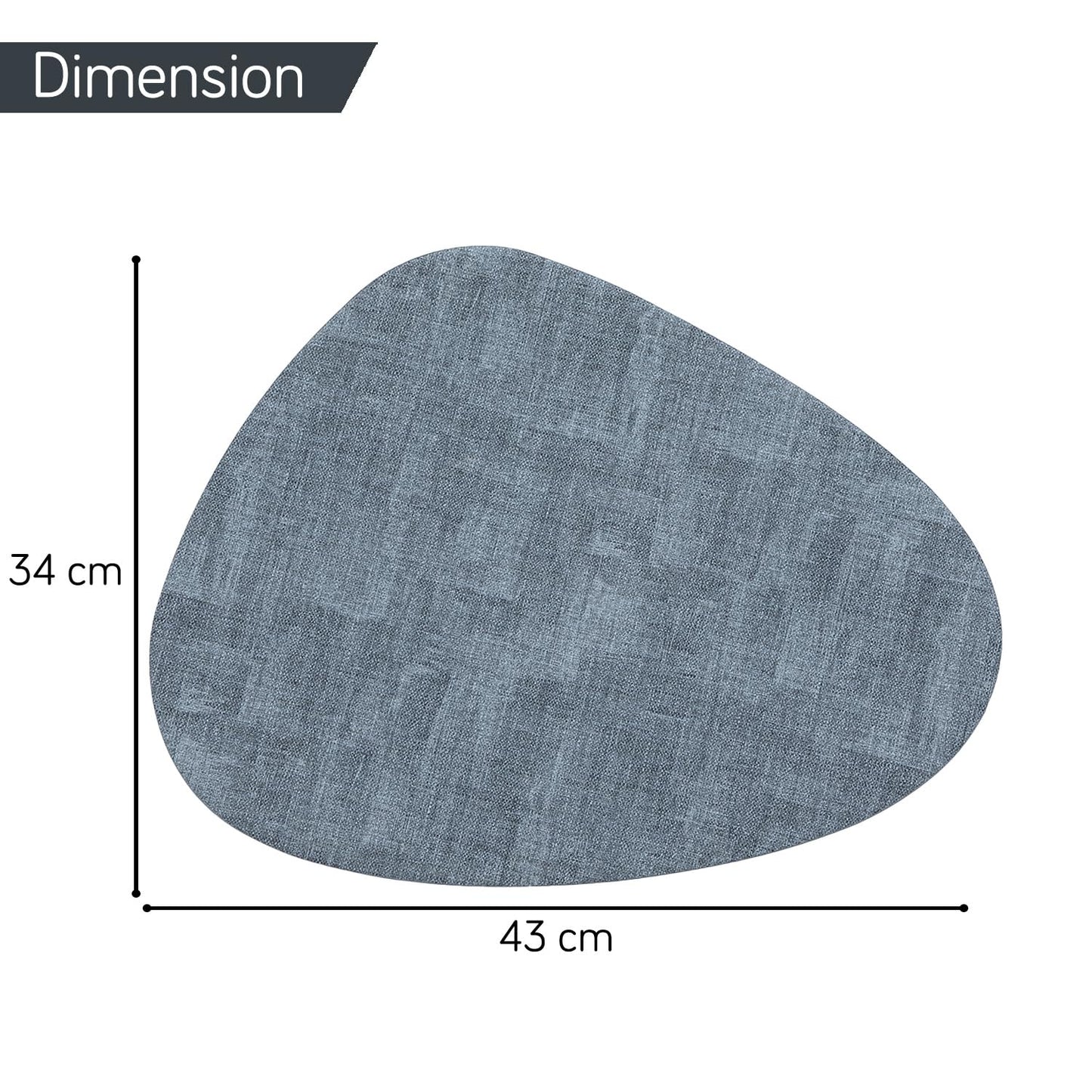 Premium Faux Leather Dining Table Mats, Blue