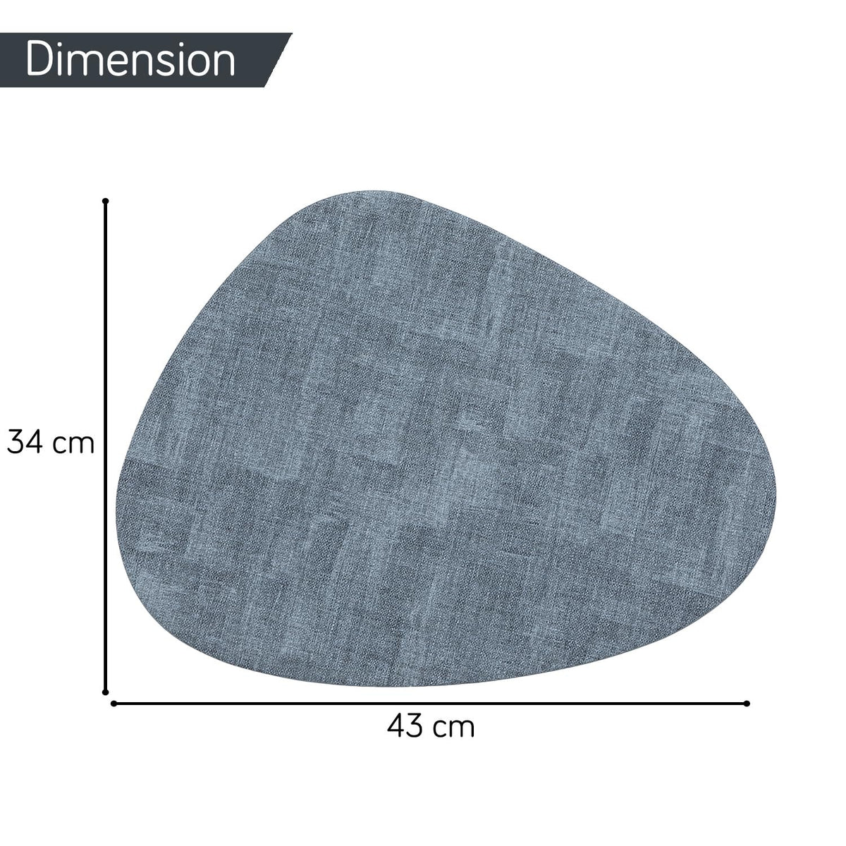 Premium Faux Leather Dining Table Mats, Blue
