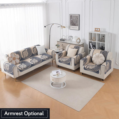 Woven Edit Chenille Jacquard Reversible 5-Seater Sofa Cover (3+1+1), Midnight Paisley