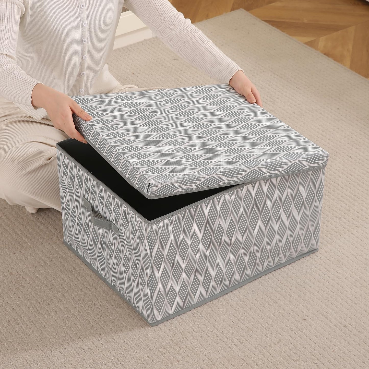 Foldable Cloth Storage Box | Wardrobe Organizer with Lid