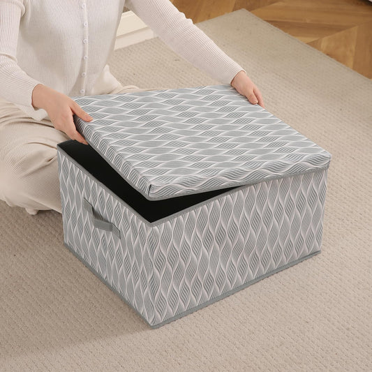 Foldable Cloth Storage Box | Wardrobe Organizer with Lid