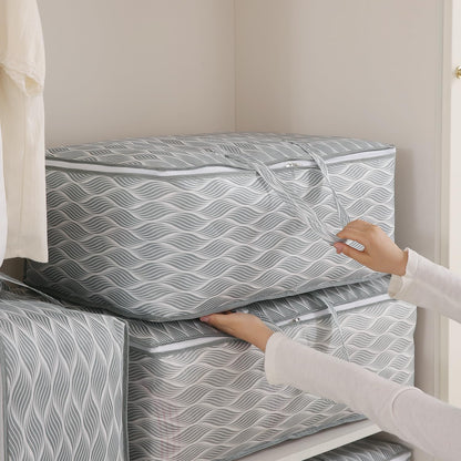 Foldable Clothes & Blanket Storage Bag – Moisture-Resistant, Zippered with Handles