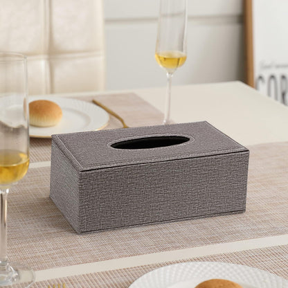 buy brown faux leather tissue paper box | HOKIPO