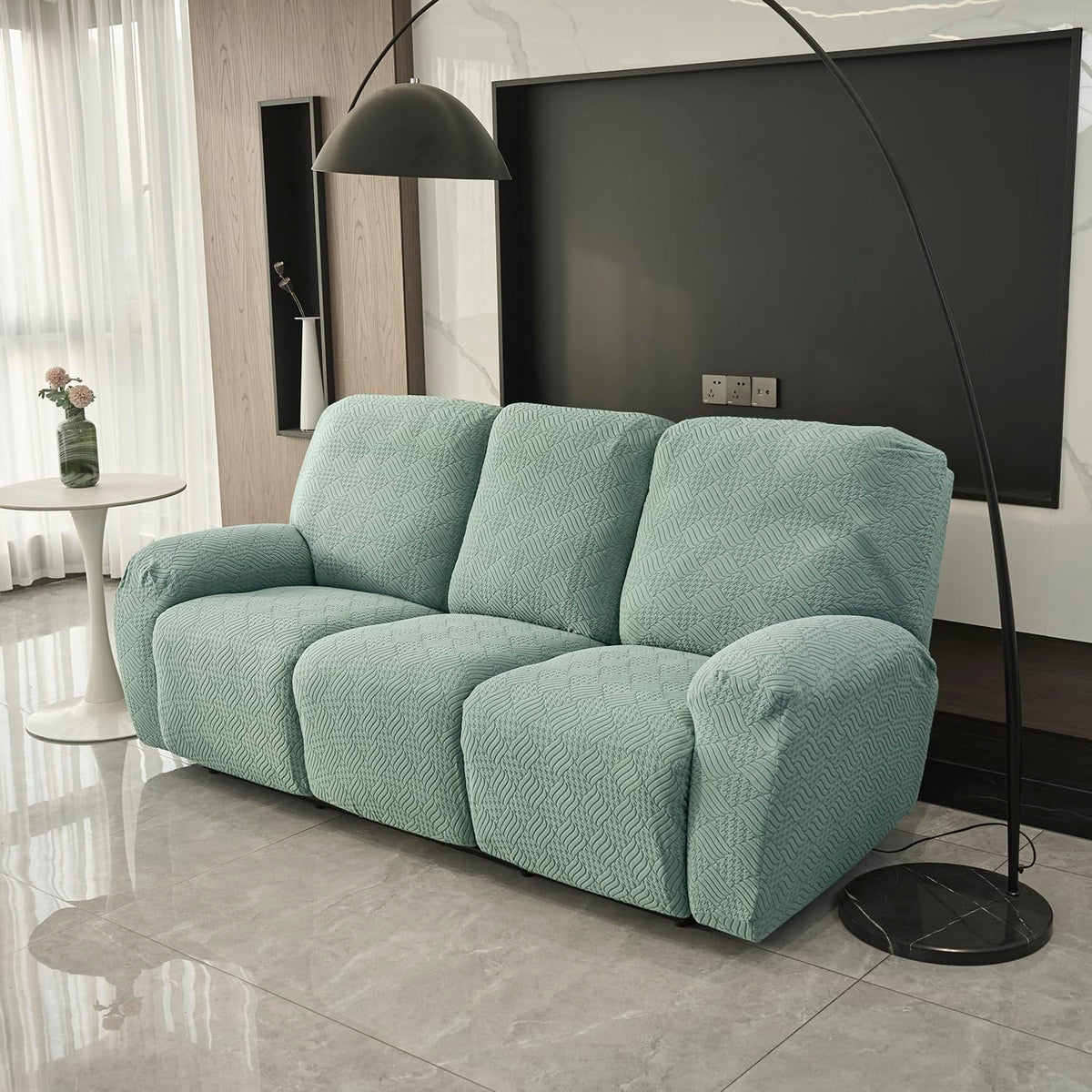 Buy Green Colour Jacquard 3 Seater Recliner Sofa Cover