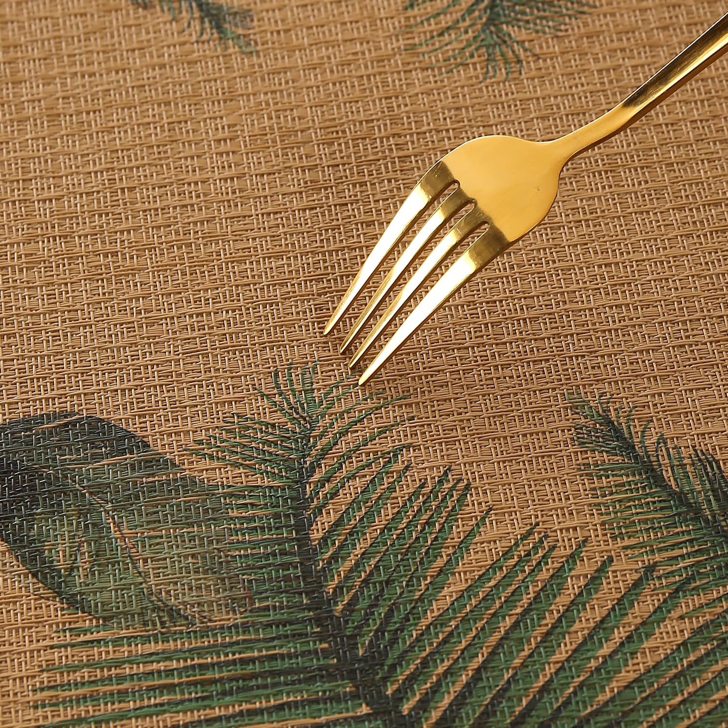 Botanical Tropic PVC Mats for Dining Table - Palm Leaves