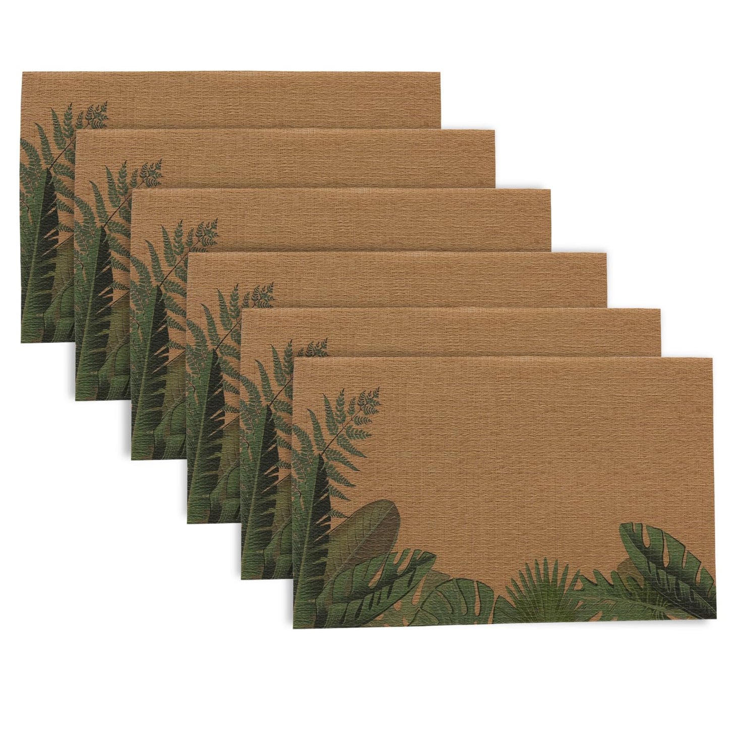 Botanical Tropic PVC Mats for Dining Table - Bird of Paradise Leaves