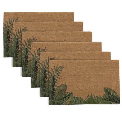 Botanical Tropic PVC Mats for Dining Table - Bird of Paradise Leaves