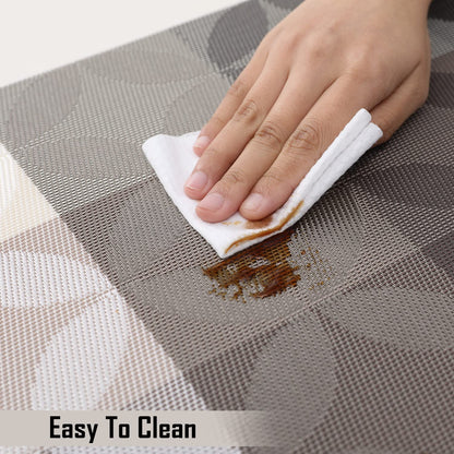 PVC Dining Table Mats, Geometric Grey