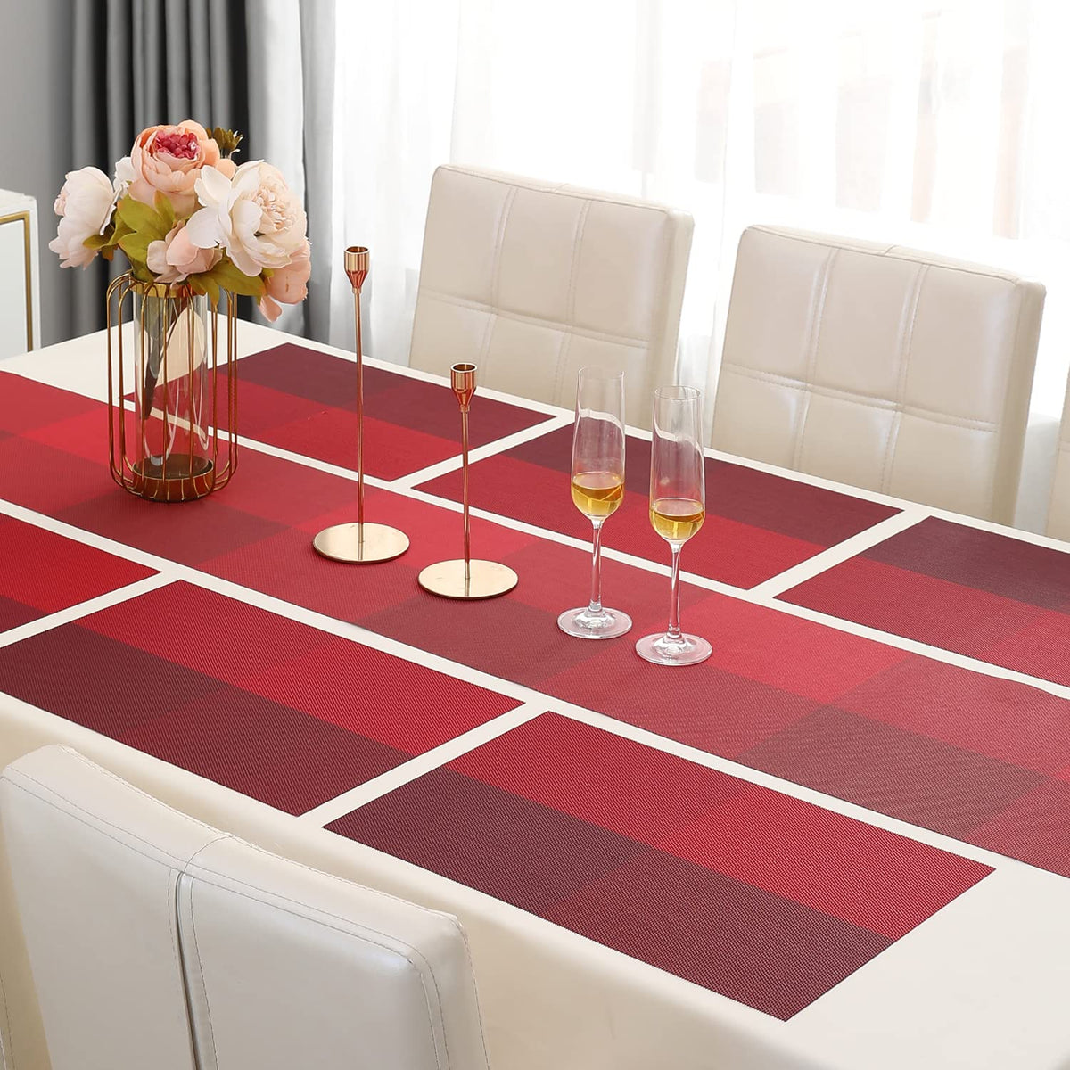 PVC Dining Table Mats, Red