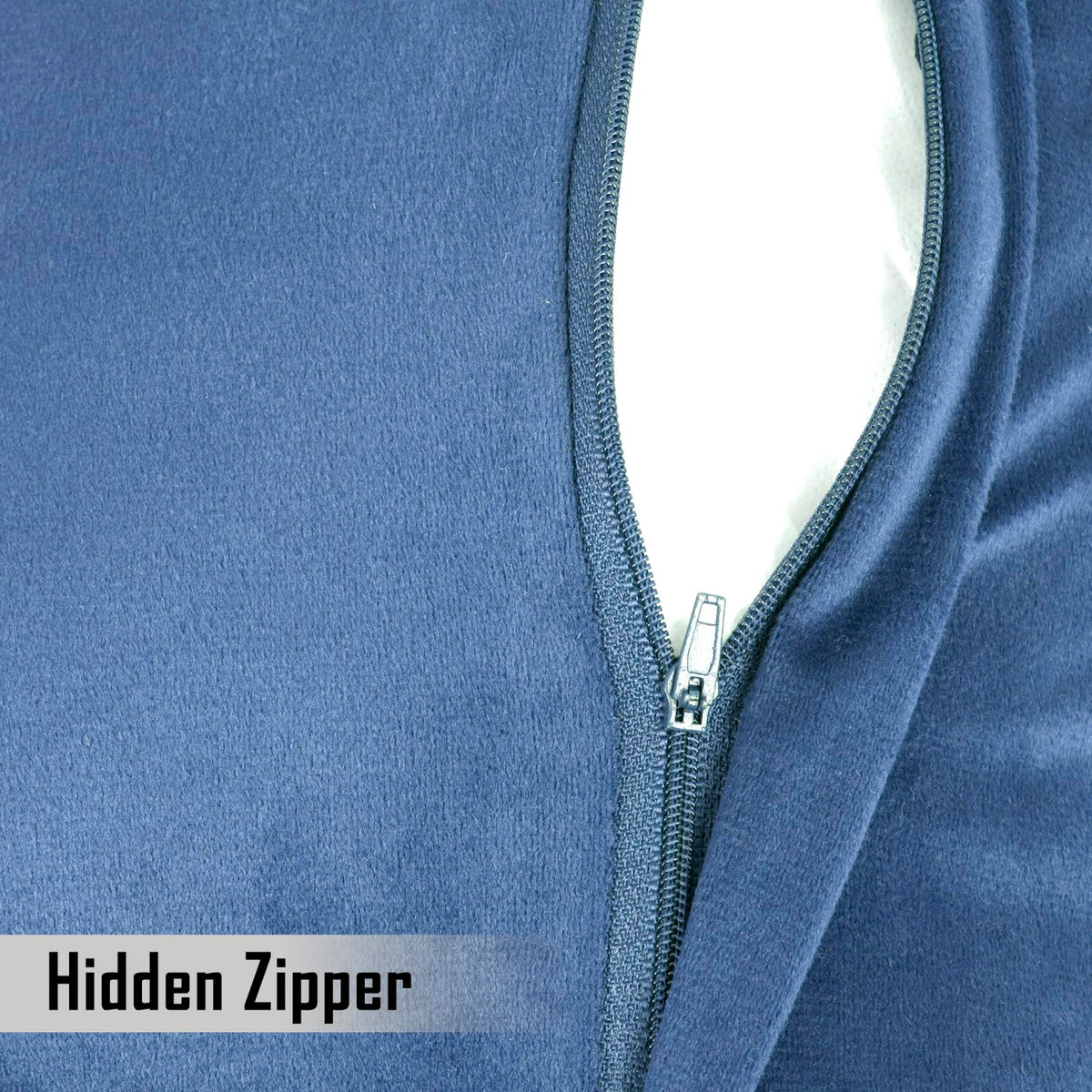Buy Stylish Placid Blue Colour Zippered Quilted Velvet Pillow Covers