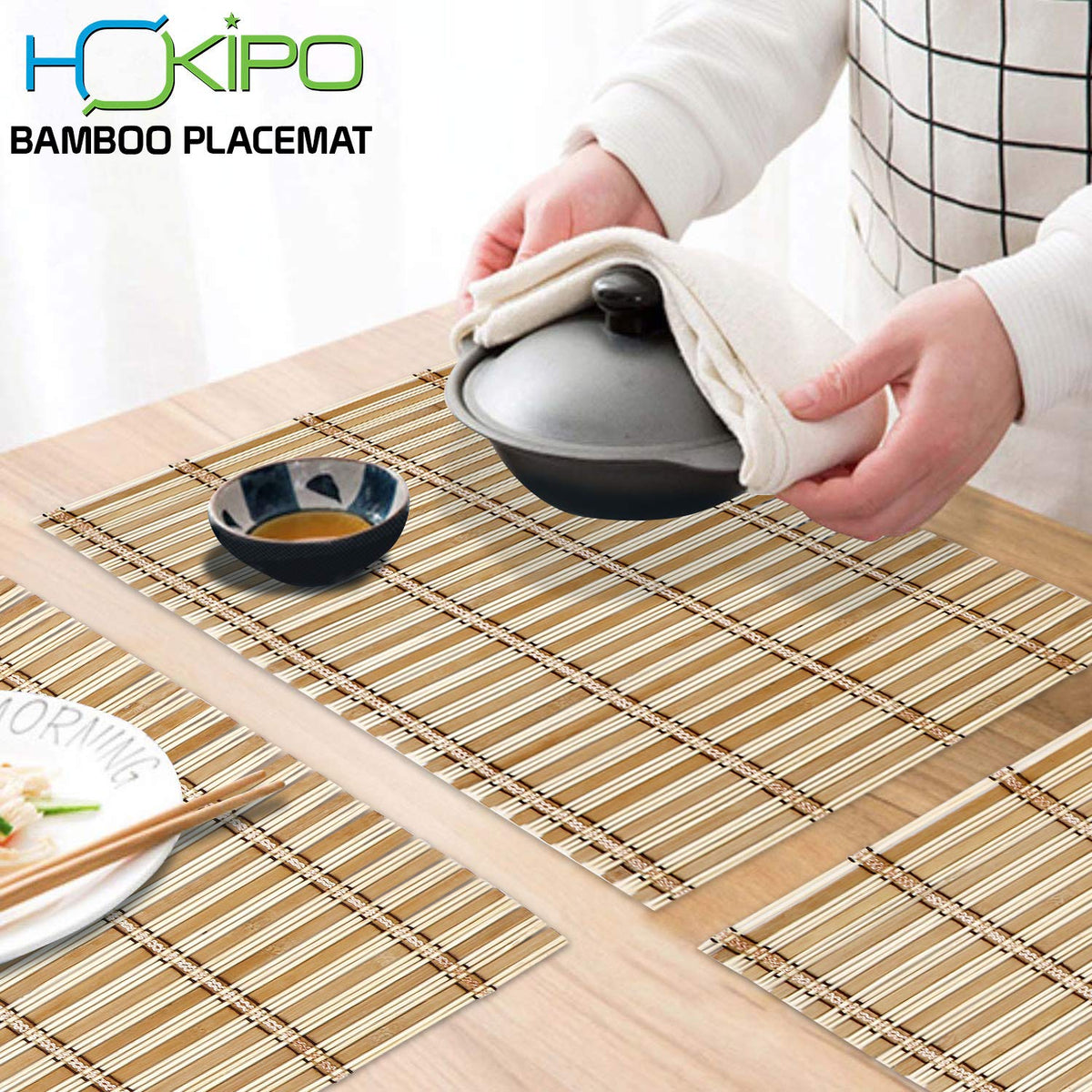 Heat Resistant Placemats Set of 4 Dining Table Mats, 45x30 cm, Hazelnut Brown