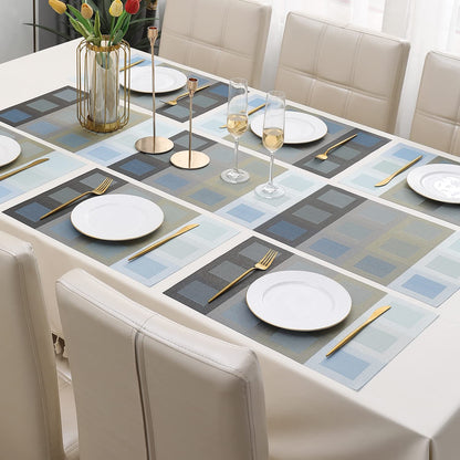 PVC Dining Table Mats, Gradient Blue