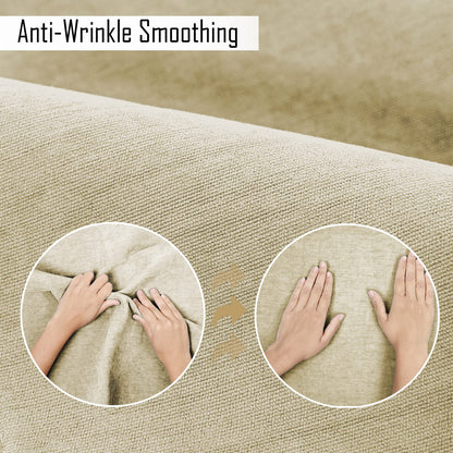 Premium Chenille Sofa Cover Mat with 2 Armrest Cover, Beige
