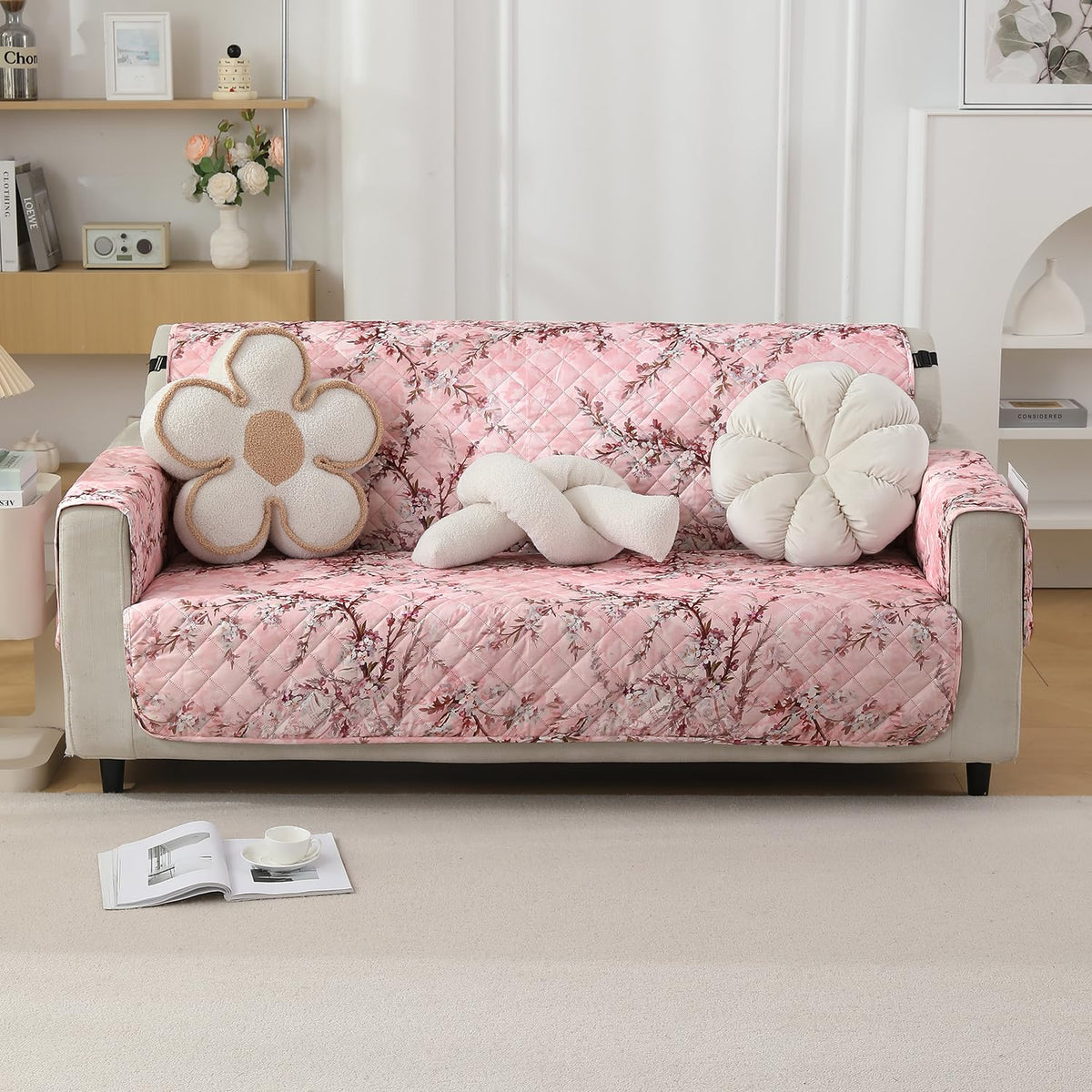 3 seater quilted waterproof sofa cover | Hokipo