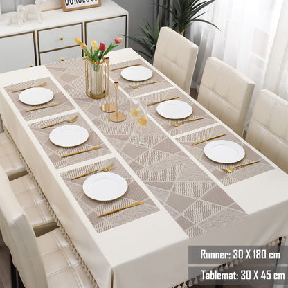 PVC Dining Table Mats, Abstract Beige