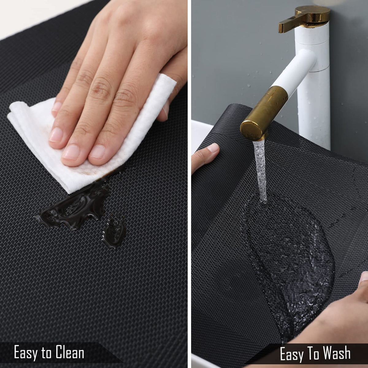 PVC Dining Table Mats, Black