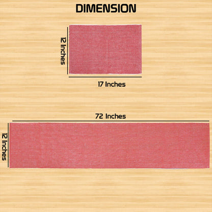 Ribbed Cotton Heat Resistant Dining Table Mat, Red