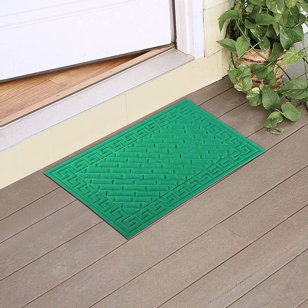 Polypropylene Outdoor mat for Entrance, Welcome mat floor mat, Green