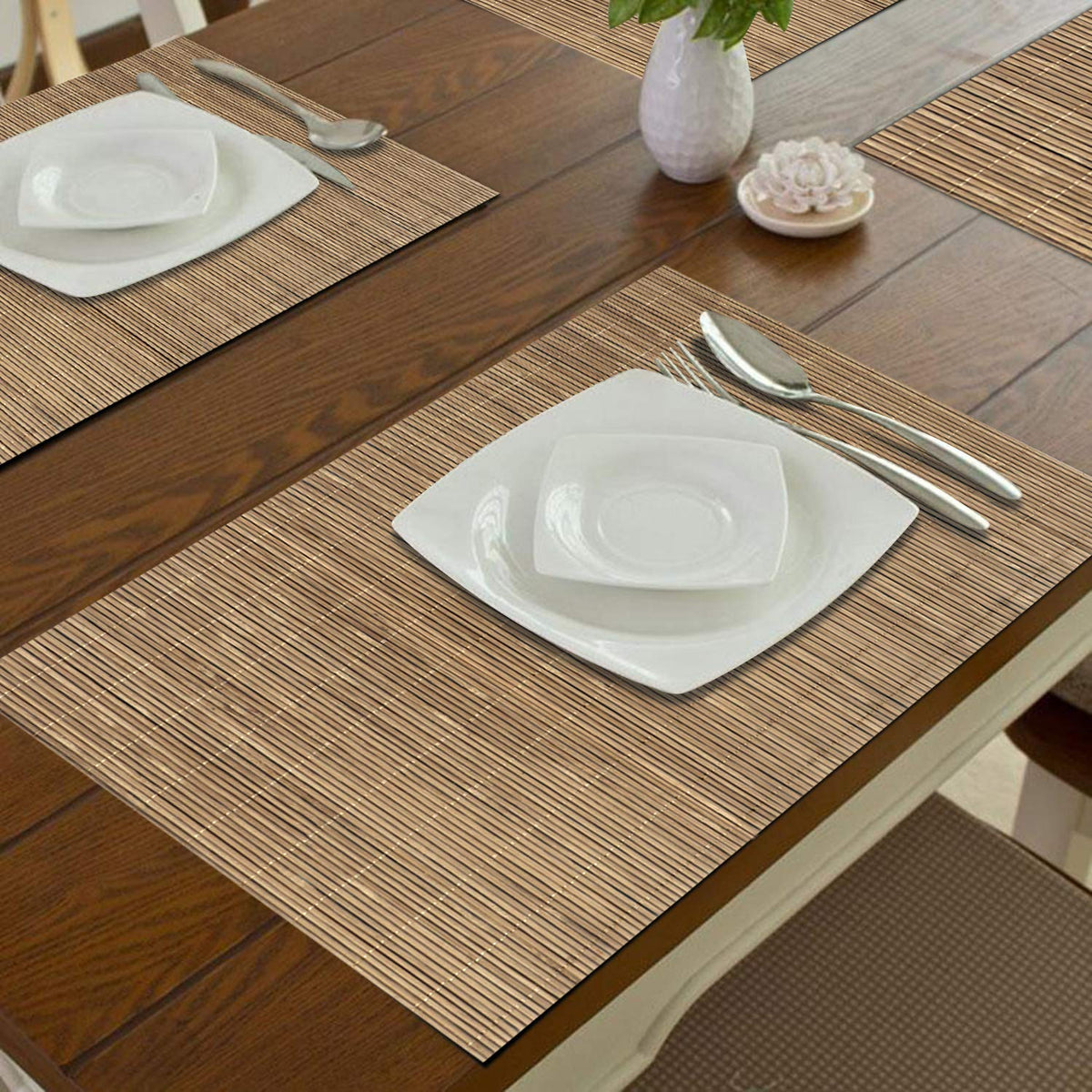 Buy Brown heat resistant bamboo dining table mat | Hokipo