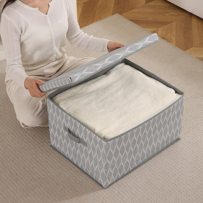 Foldable Cloth Storage Box | Wardrobe Organizer with Lid