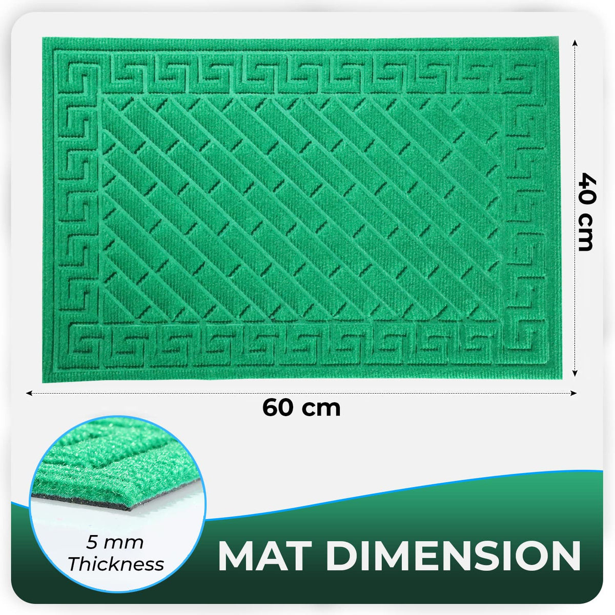 Polypropylene Outdoor mat for Entrance, Welcome mat floor mat, Green