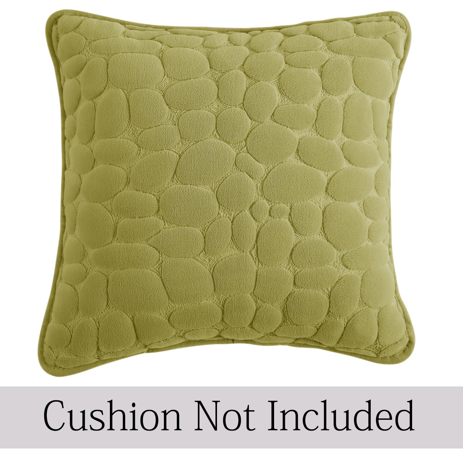 Buy Pristine Green Colour Premium Zippered Pebble Texture Milk Velvet Cushion Covers | Square Pillows
