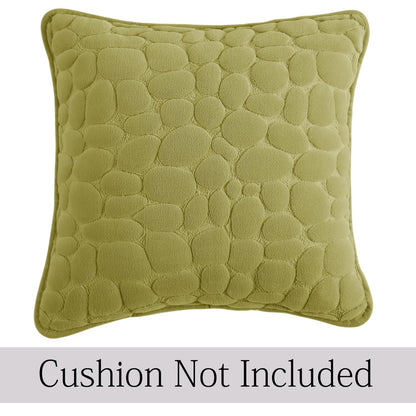 Buy Pristine Green Colour Premium Zippered Pebble Texture Milk Velvet Cushion Covers | Square Pillows
