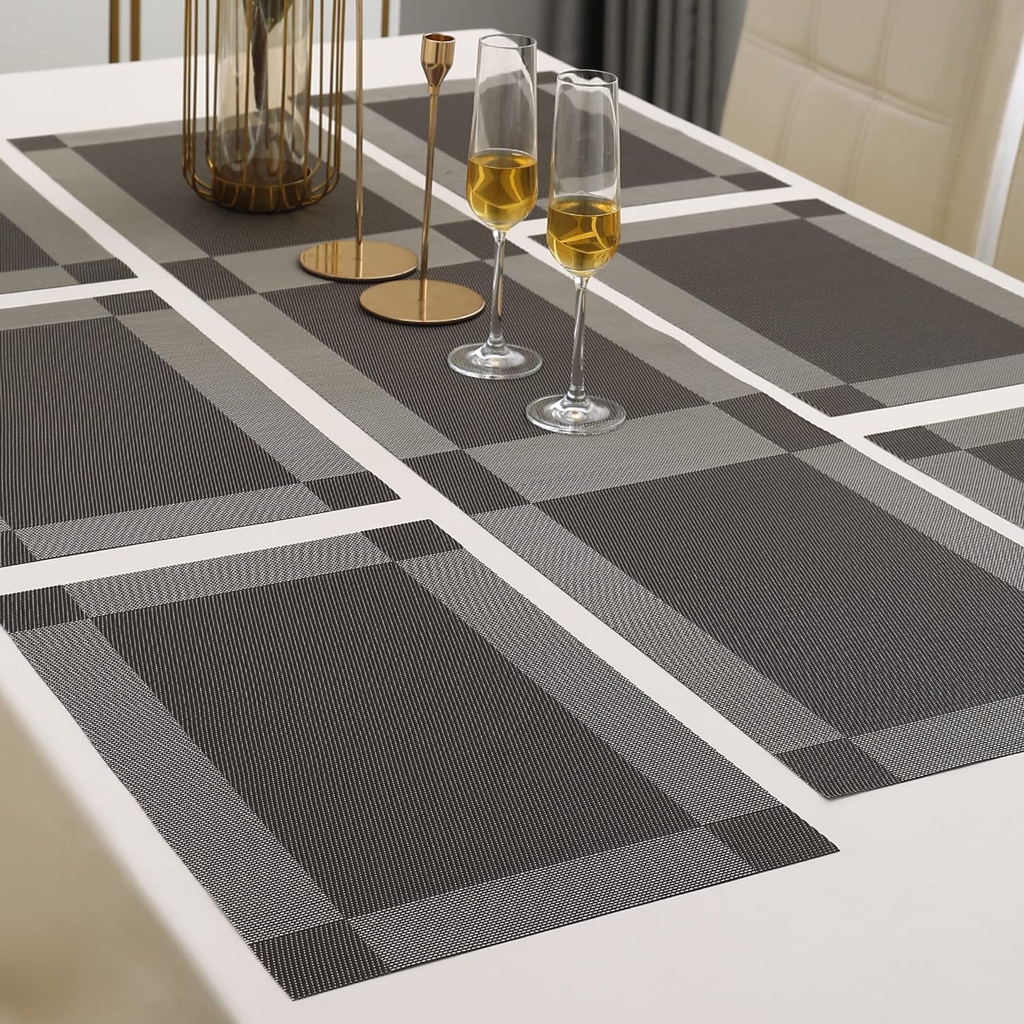 PVC Dining Table Mats, Dark Grey