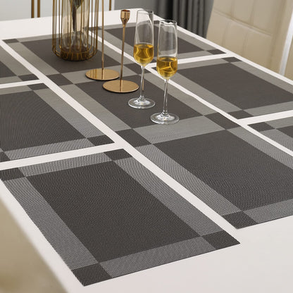 PVC Dining Table Mats, Dark Grey