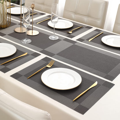 PVC Dining Table Mats, Dark Grey