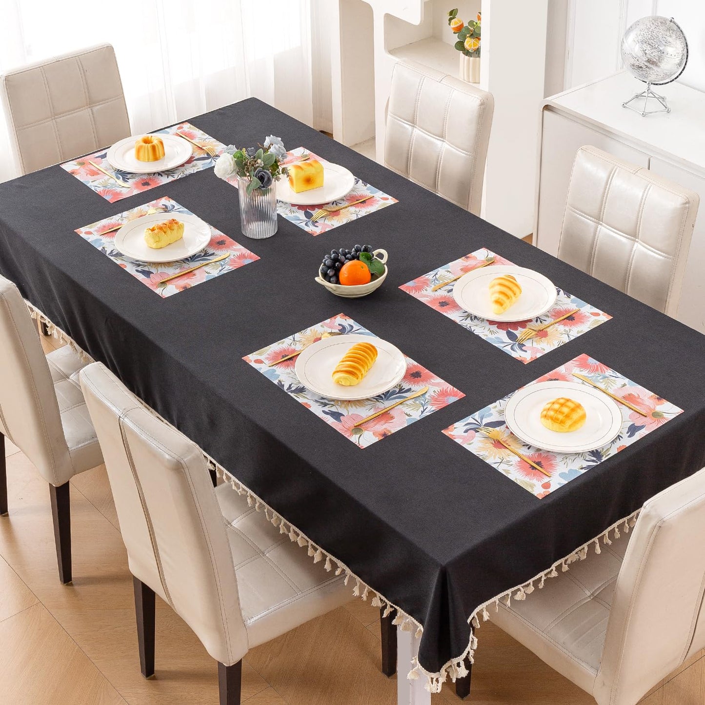Artistic Flora PVC Washable Mats for Dining Table - Chrysanthemum