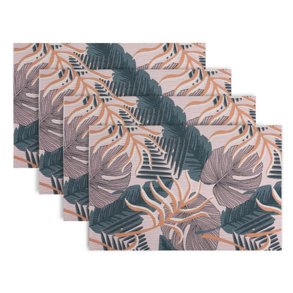 Artistic Flora PVC Washable Mats for Dining Table - Monstera Leaves