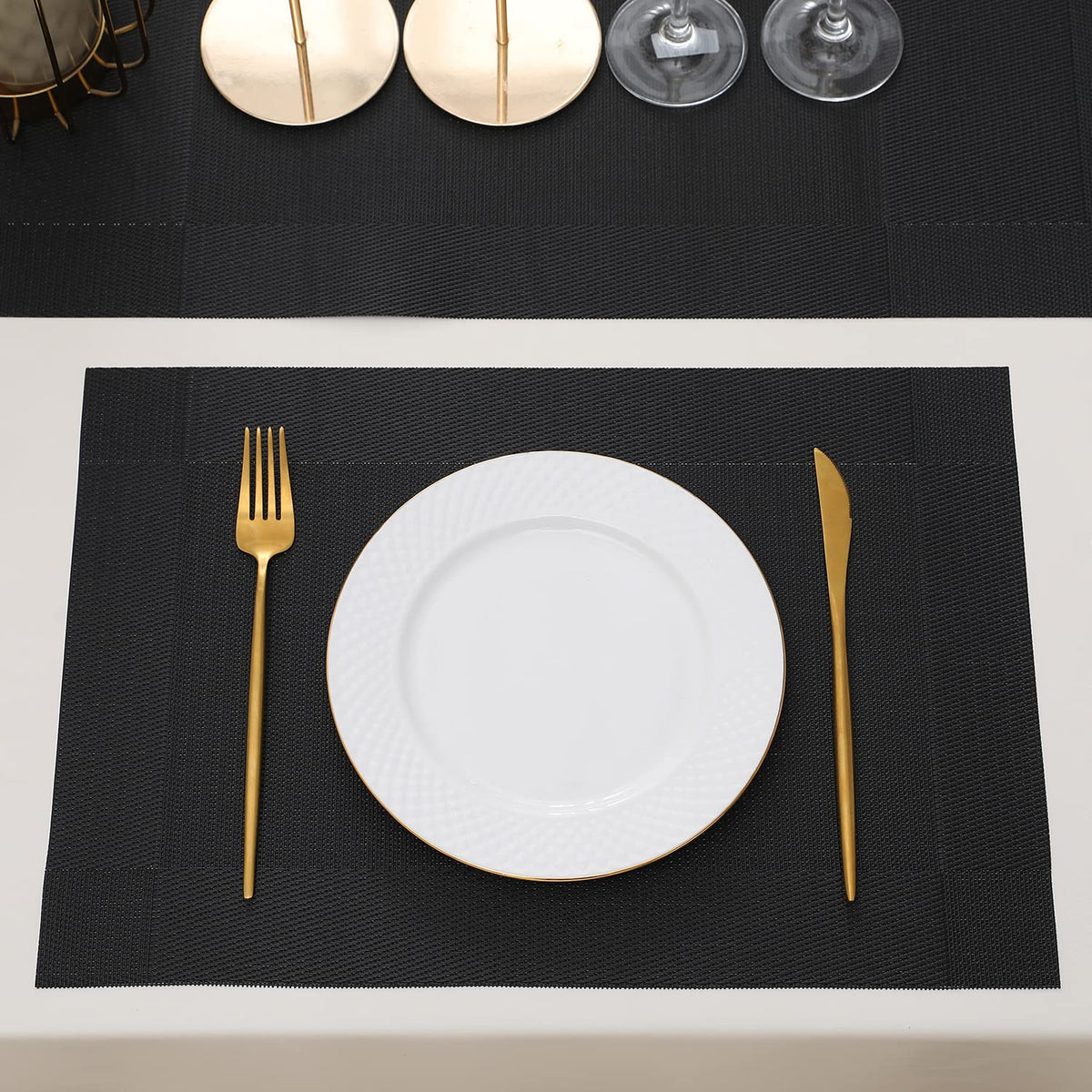 PVC Dining Table Mats, Black