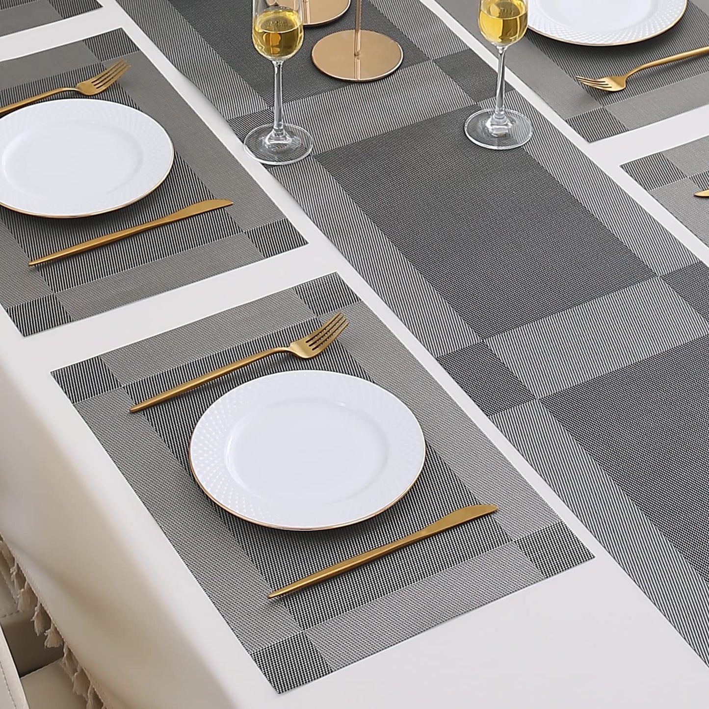 PVC Dining Table Mats, Grey
