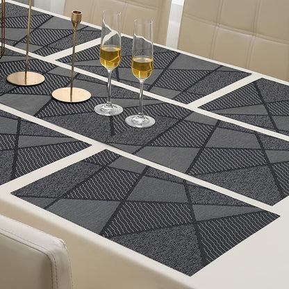 PVC Dining Table Mats, Abstract Black