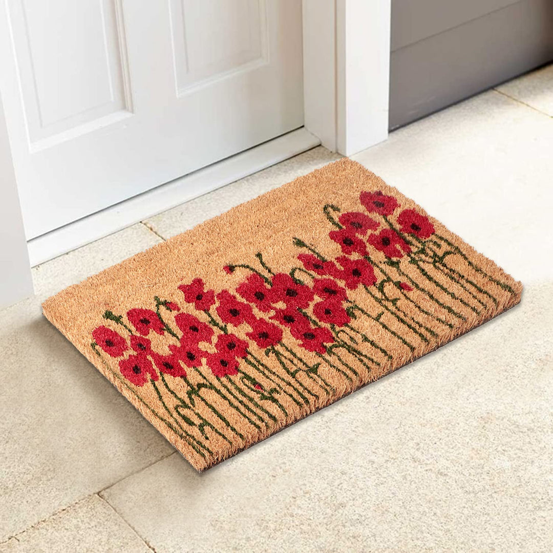 Coir Entrance Door Mat with Anti-Slip PVC Backing 40x60 cm