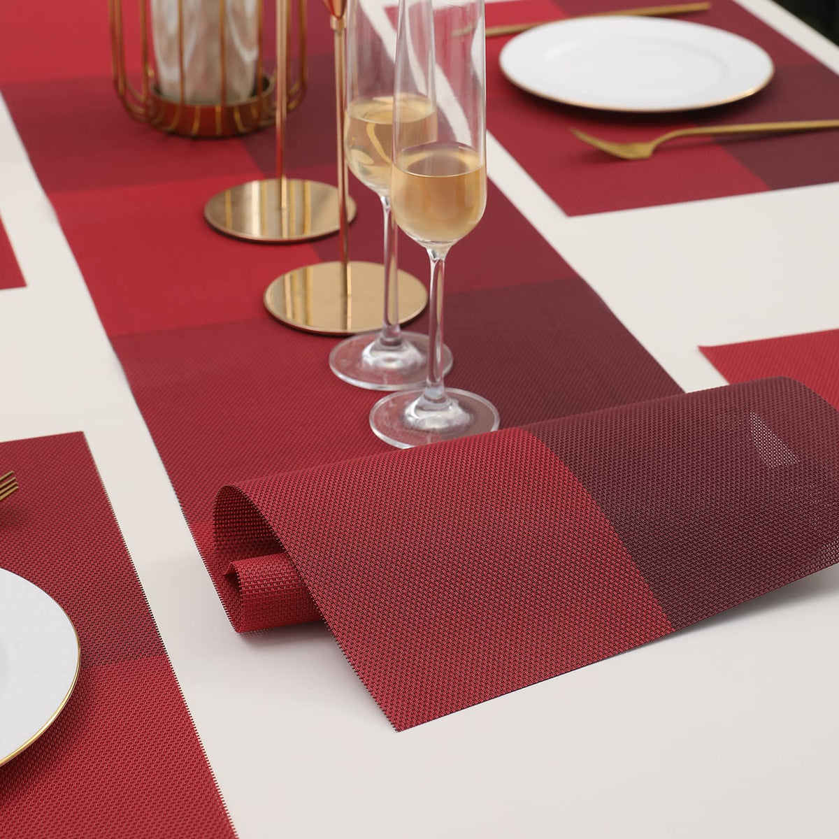 PVC Dining Table Mats, Red