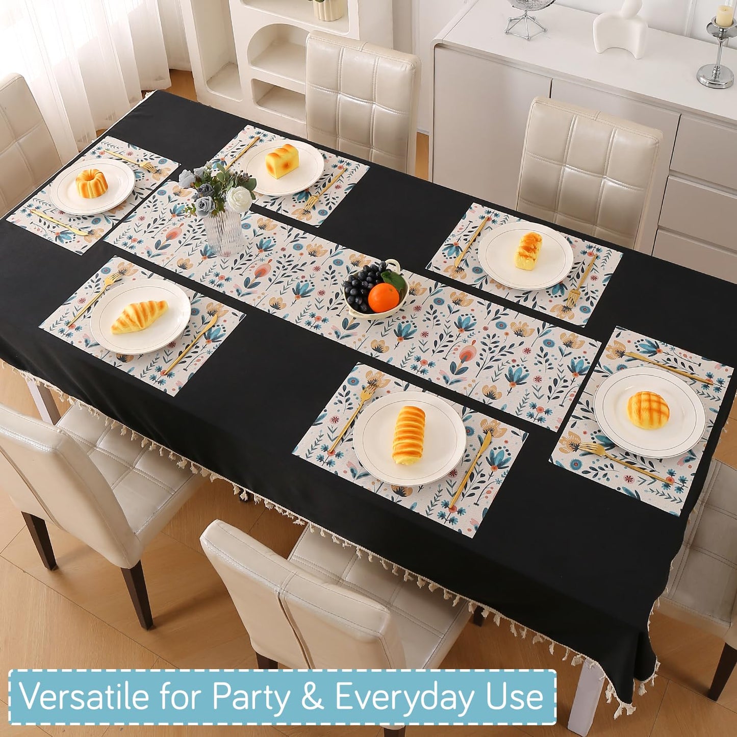 Artistic Flora PVC Washable Mats for Dining Table - Magnolia Champaca